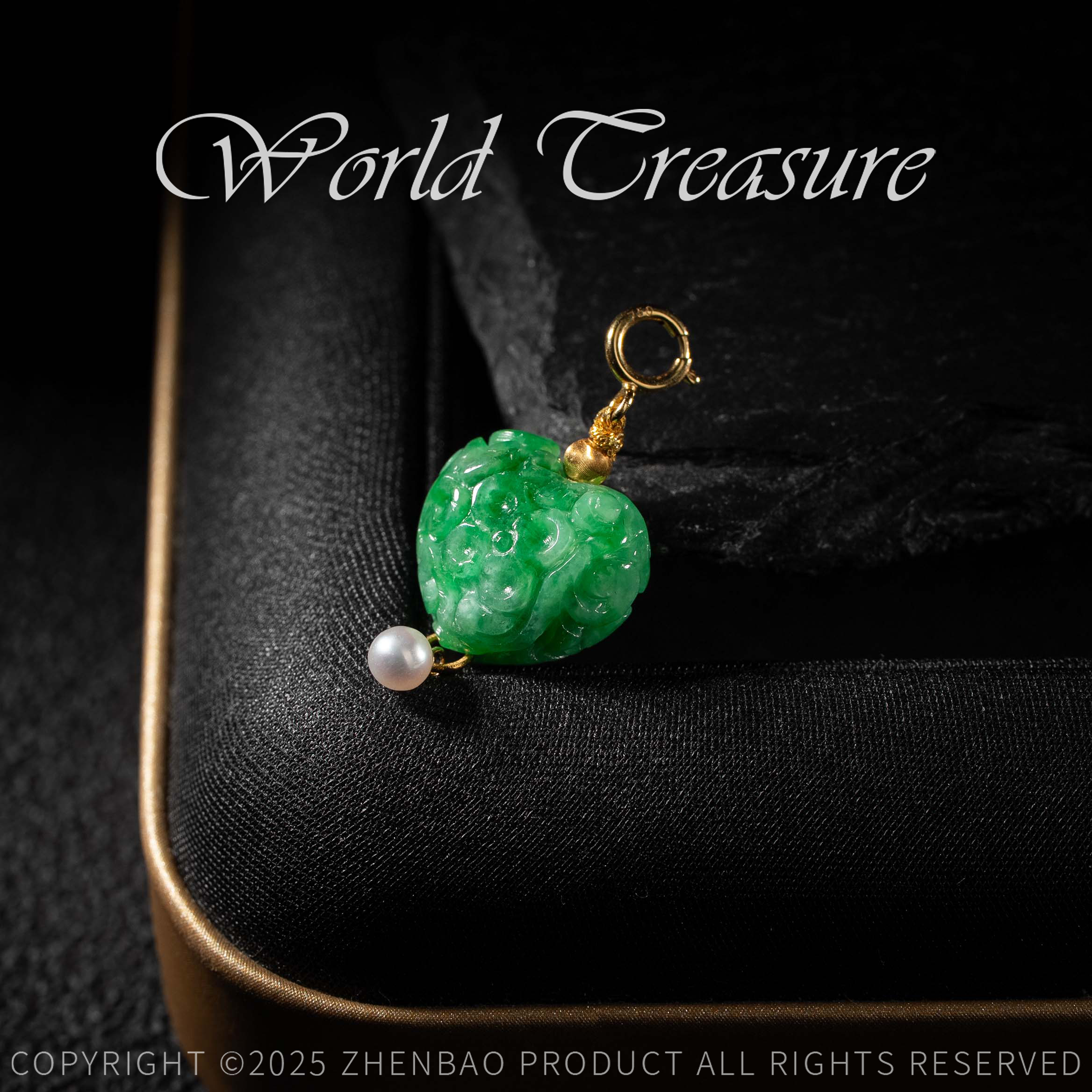 【韵洁珠宝】18K金翡翠屁桃吊坠/Q2246/多样性发一件