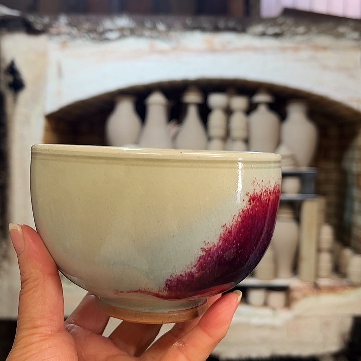 瓷片钧瓷手工艺品牌杯子