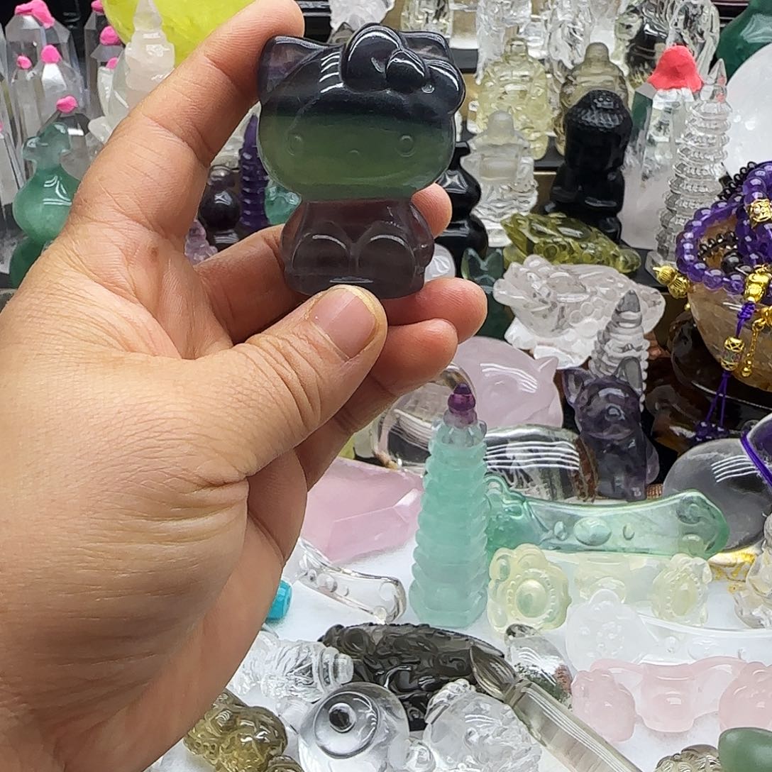 紫晶车挂未镶嵌摆件