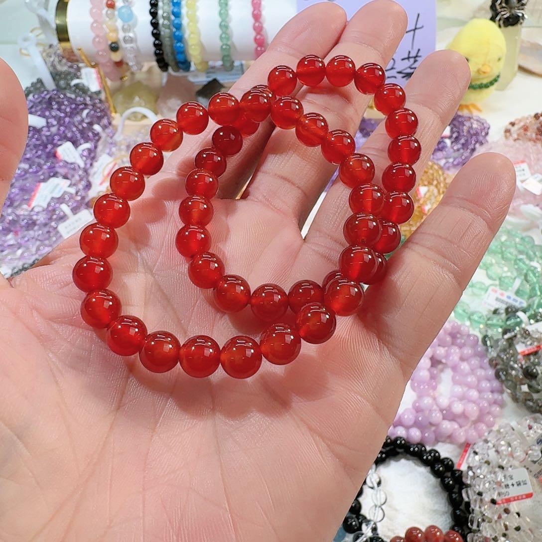 水晶手链未镶嵌红玛瑙