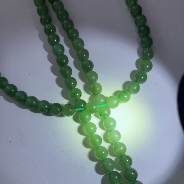 天然和田玉碧玉卡六手串，项链都可以保真正品