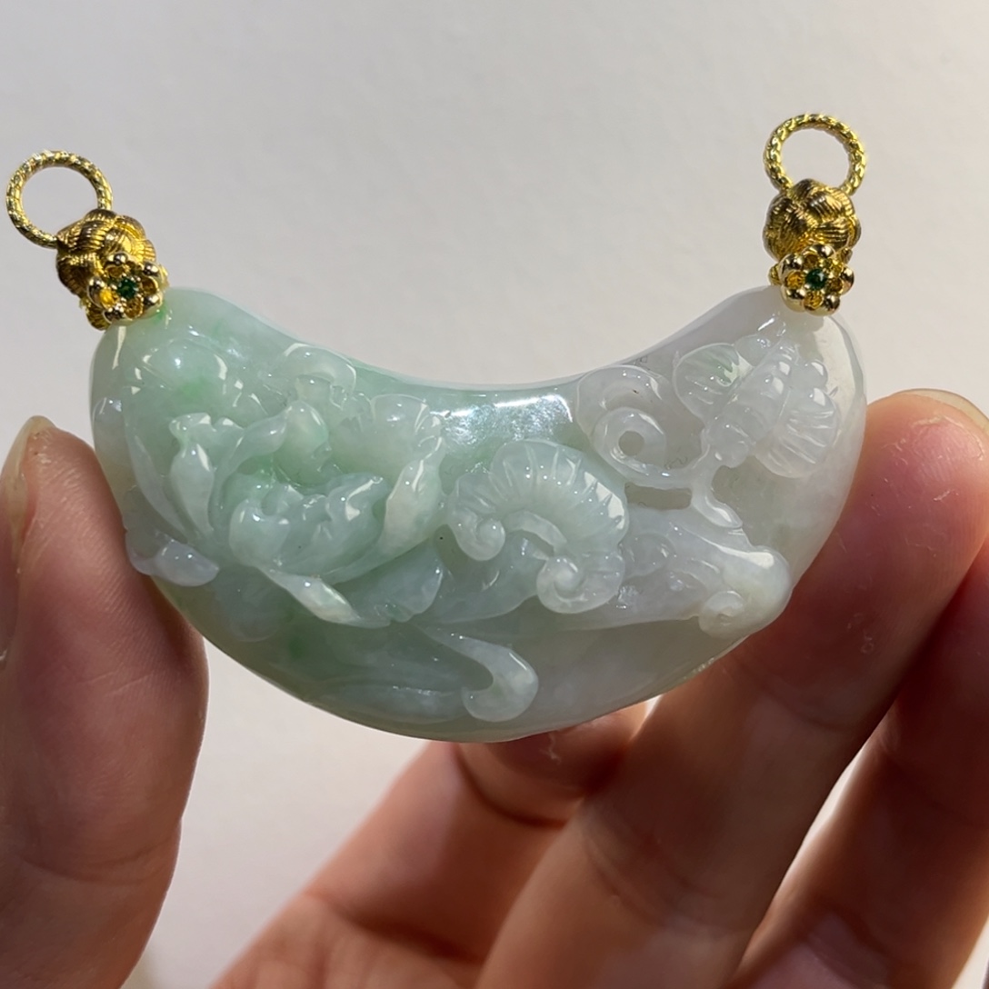 翡翠未镶嵌吊坠(赠链)代编织