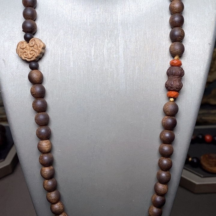 手串沉香越南芽庄白棋天花板08➕莲花沉香木雕