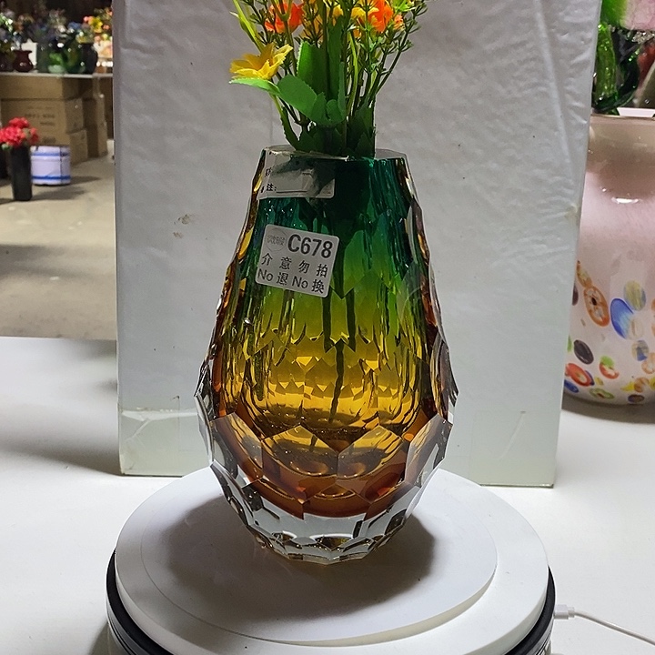 水晶花瓶高22厘米口径5厘米