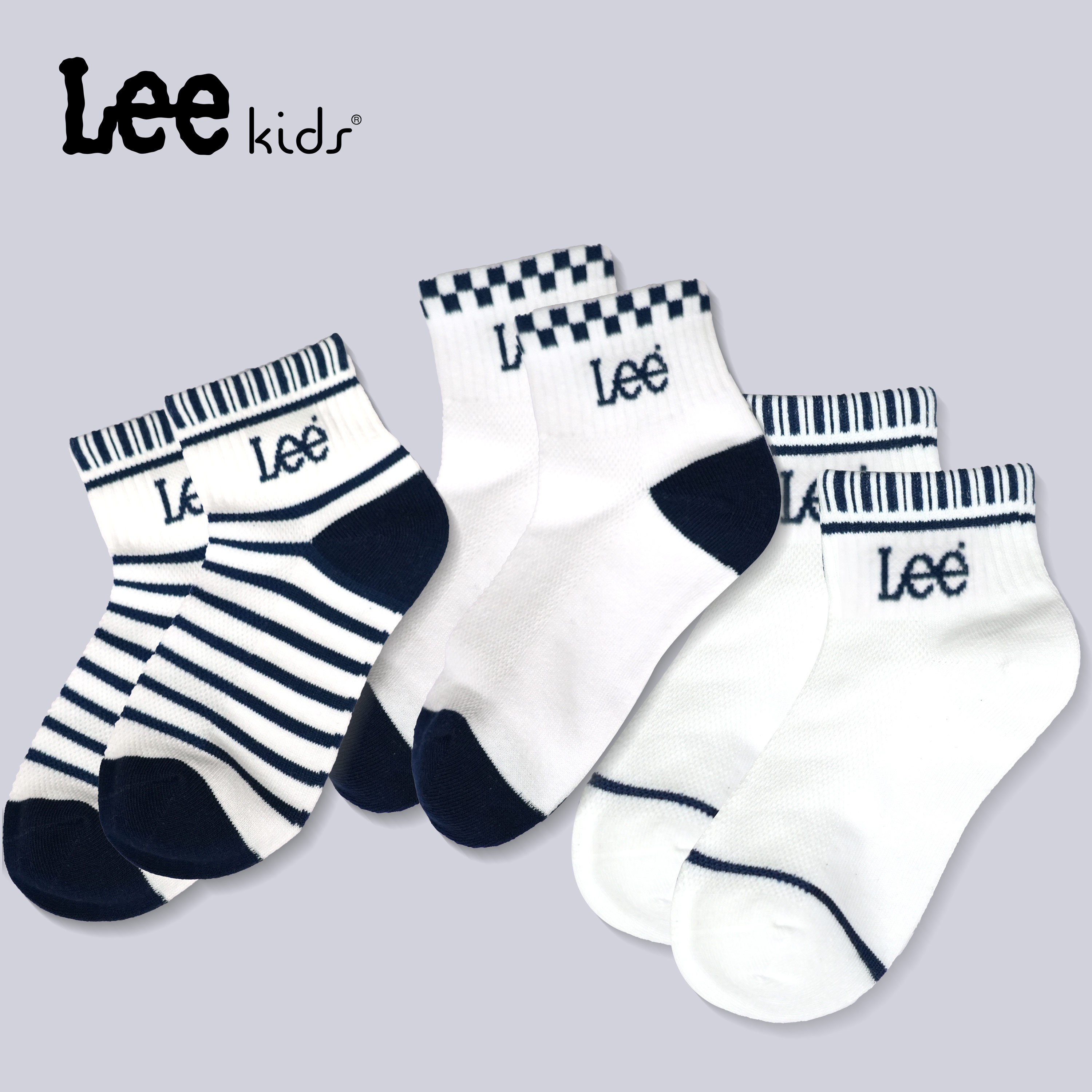 leekids儿童袜子中筒袜5双装