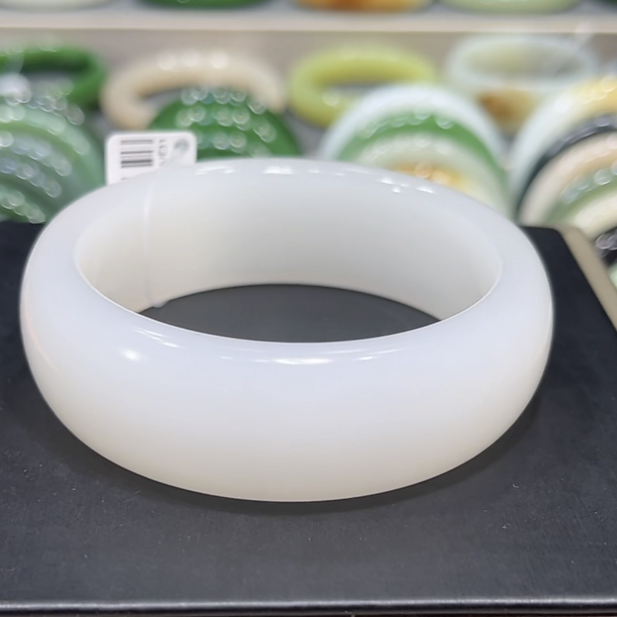 和田玉老料羊脂白玉手镯57-58-59圈口（轮胎镯）