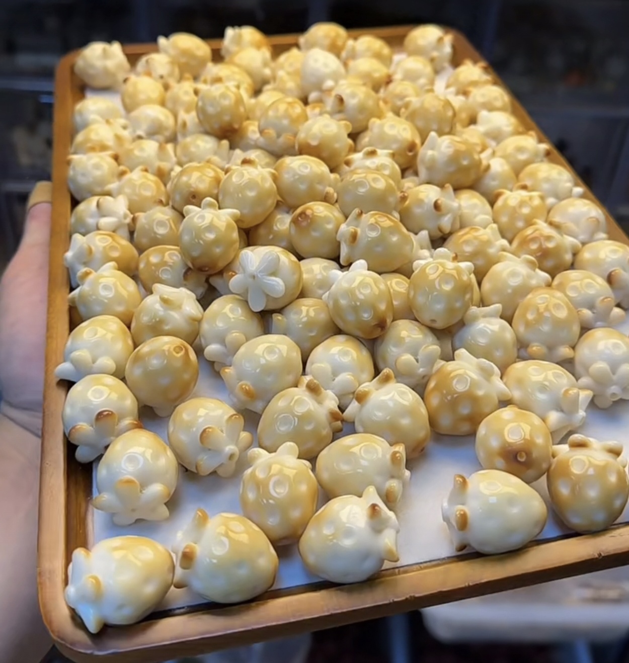 09天然炭烧象牙果雕刻DIY草莓文玩精美配件