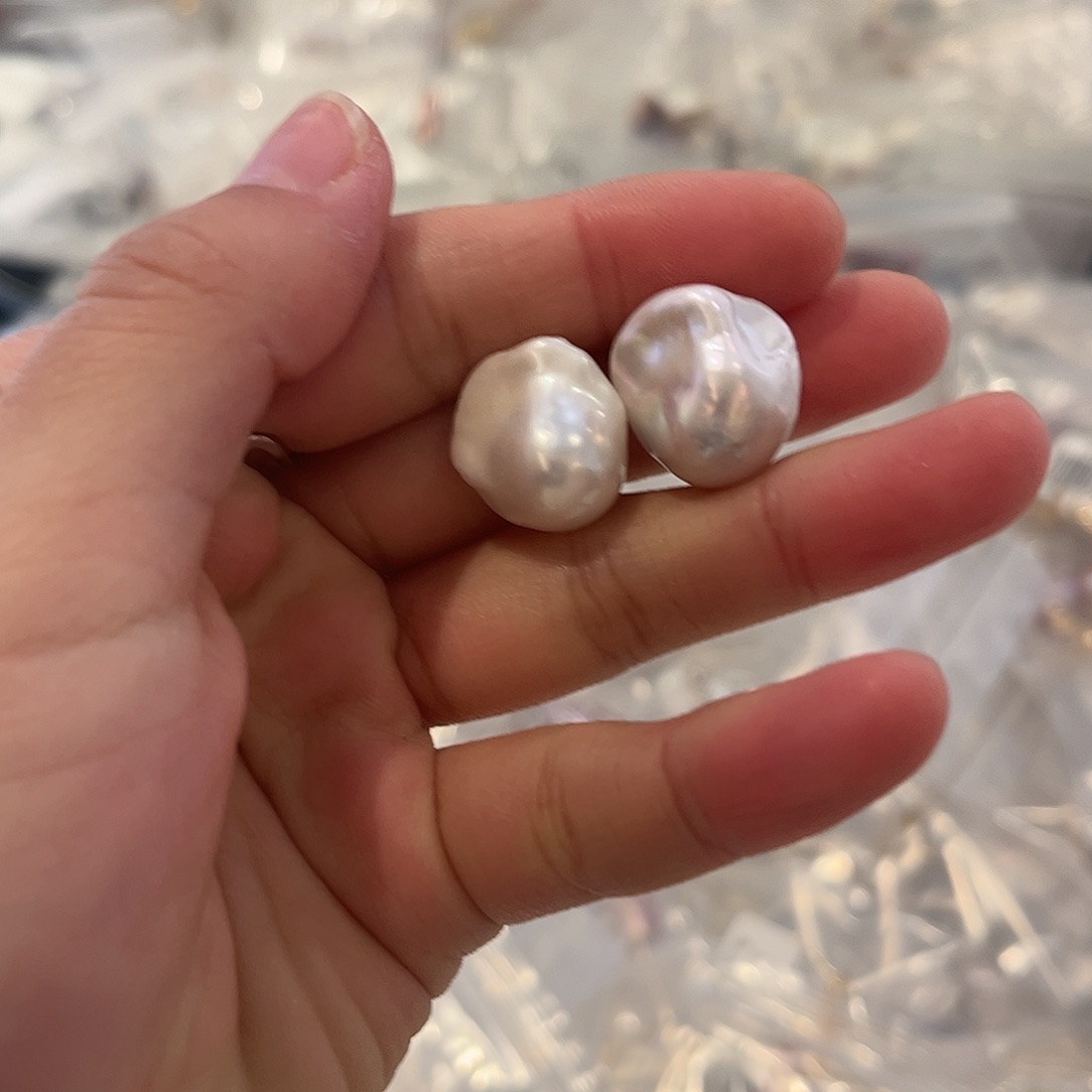 淡水珍珠耳饰银S925镶嵌