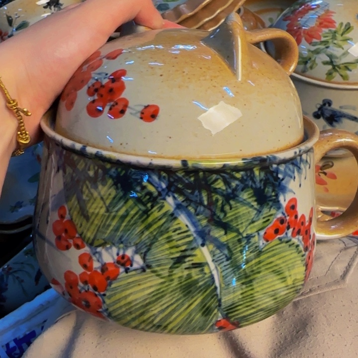 瓷片手工手绘细微不一样