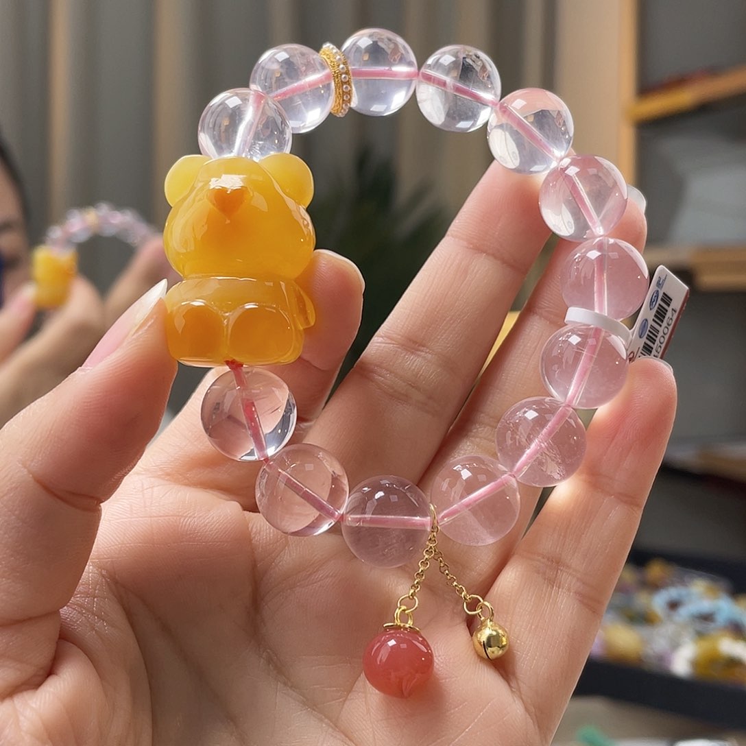 琥珀裸石未镶嵌蜜蜡手串