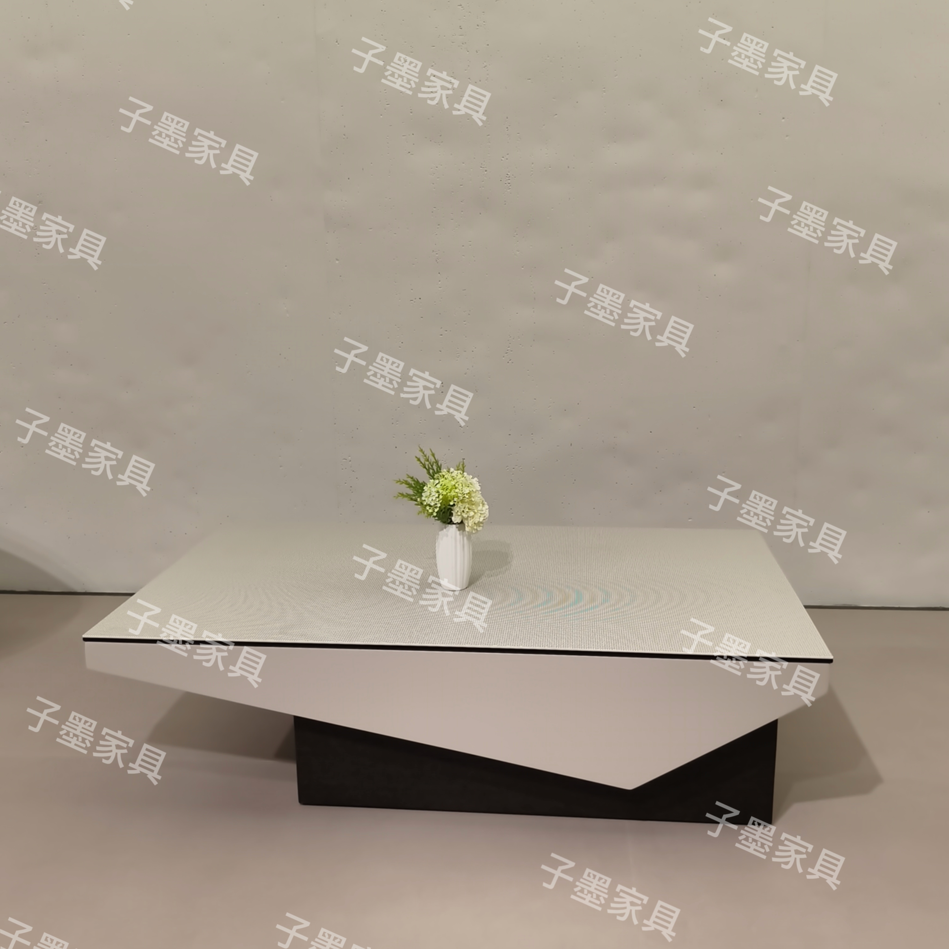 意式极简长方形创意ins白色孔洞茶几简约轻奢客厅小户型家用茶几