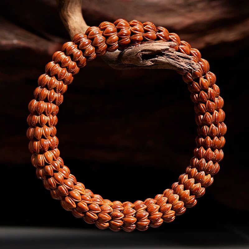 紫金鼠莲花手串12-13mm高货紫金鼠光珠九转莲花