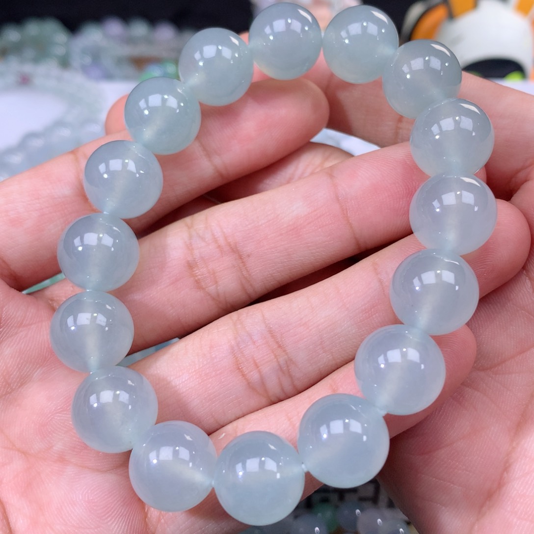 翡翠手链未镶嵌卡13.5m m