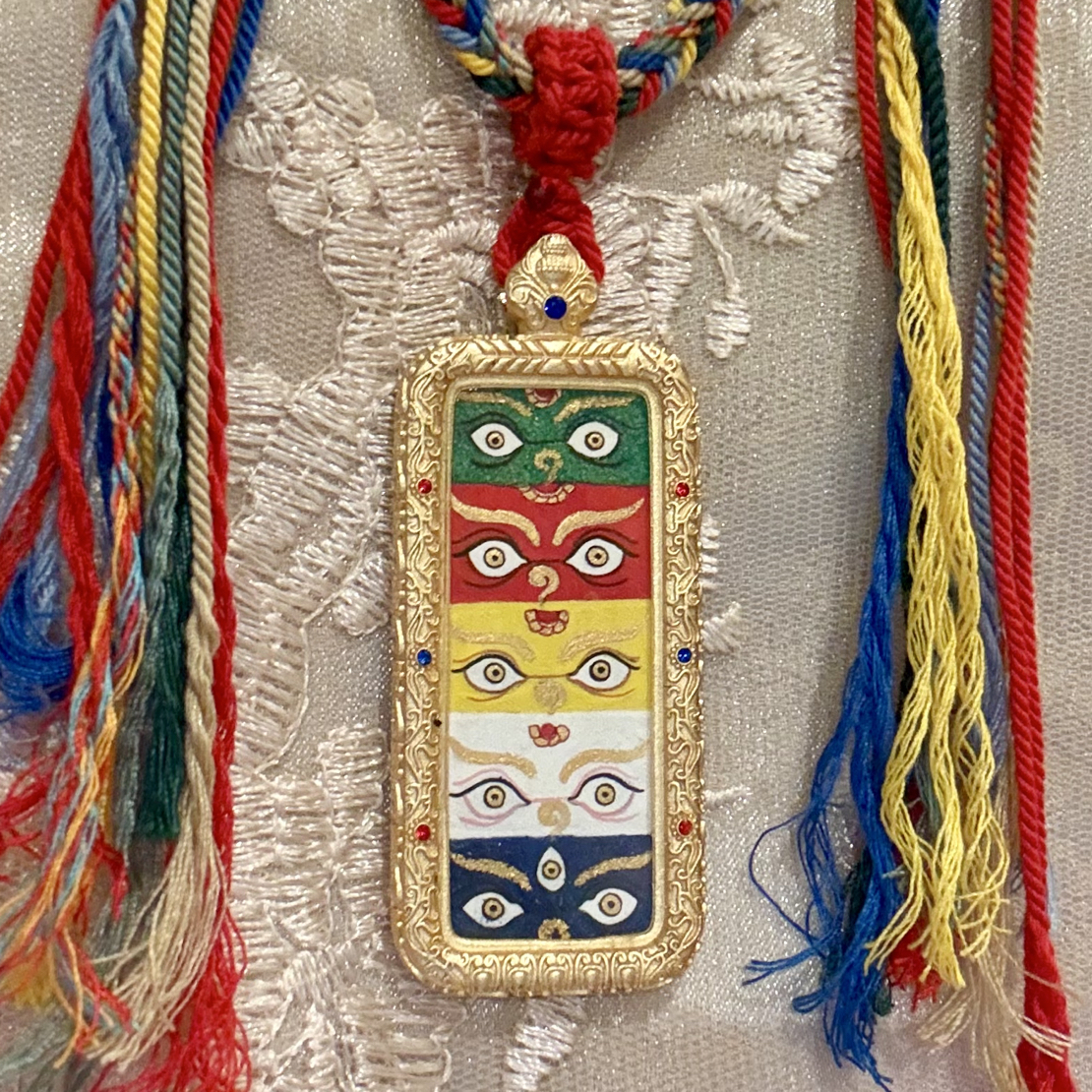 唐卡五路财神小佛眼西藏