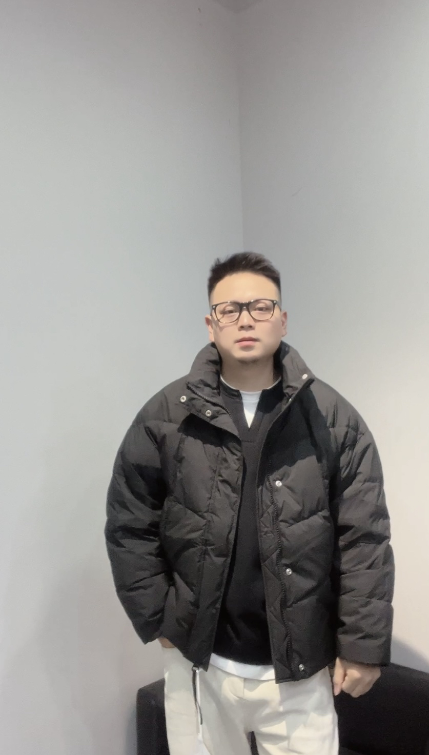 大洋男装冬季男士立领松弛感简约保暖外套