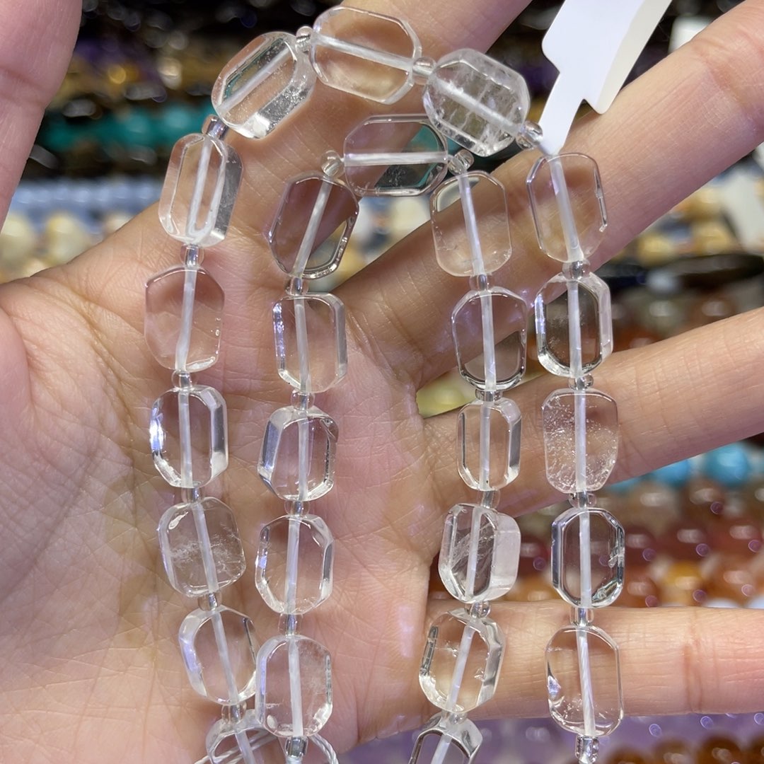 未镶嵌水晶颈饰天然白水晶卡9.4✖️11.7长条38厘米