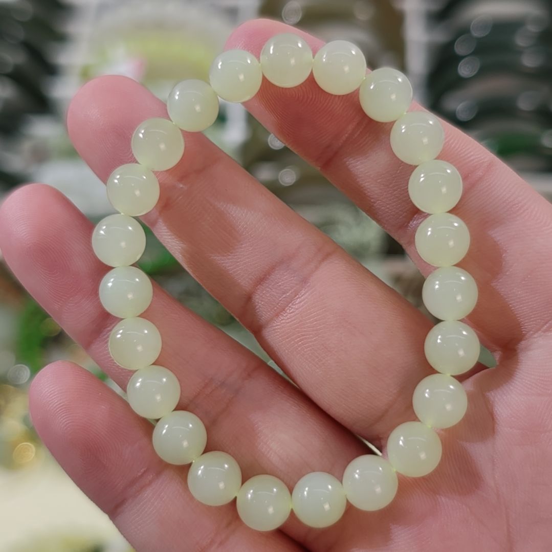 和田玉未镶嵌手链卡8精品浅晴和田玉手串×1