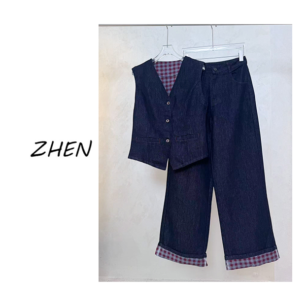 【ZHEN】25K01187 2025新款时尚气质显瘦小众设计师款时尚套装女