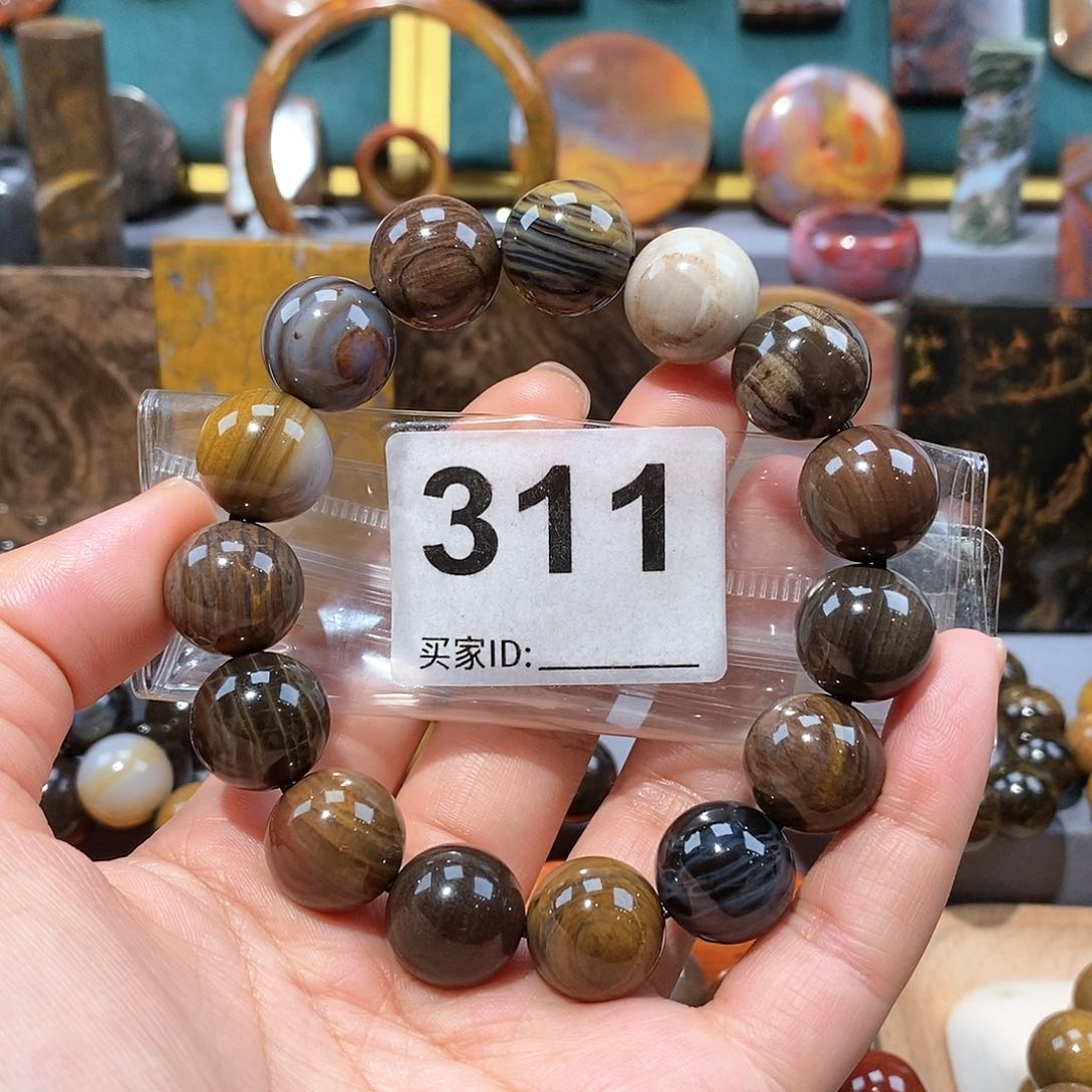 硅化玉天然北票硅化玉手串未镶嵌天然北票硅化玉手串