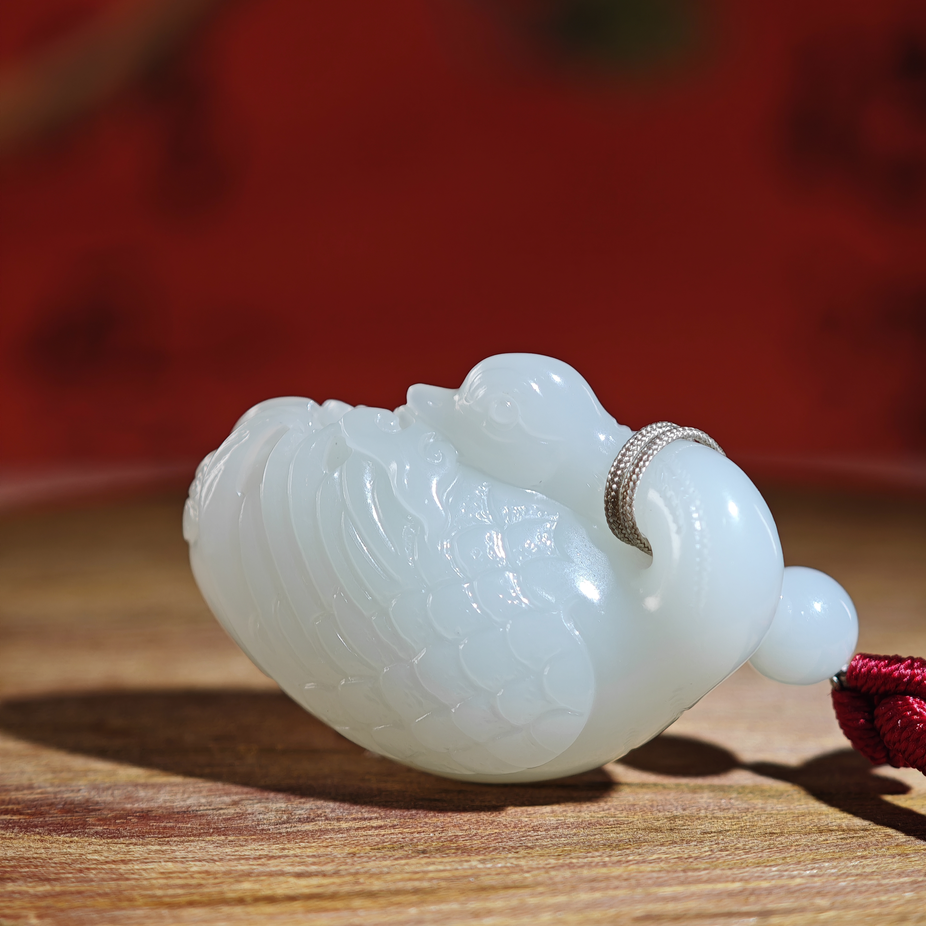 米达姐【新疆且末和田玉米达料】鹅如意—杨系手工雕刻