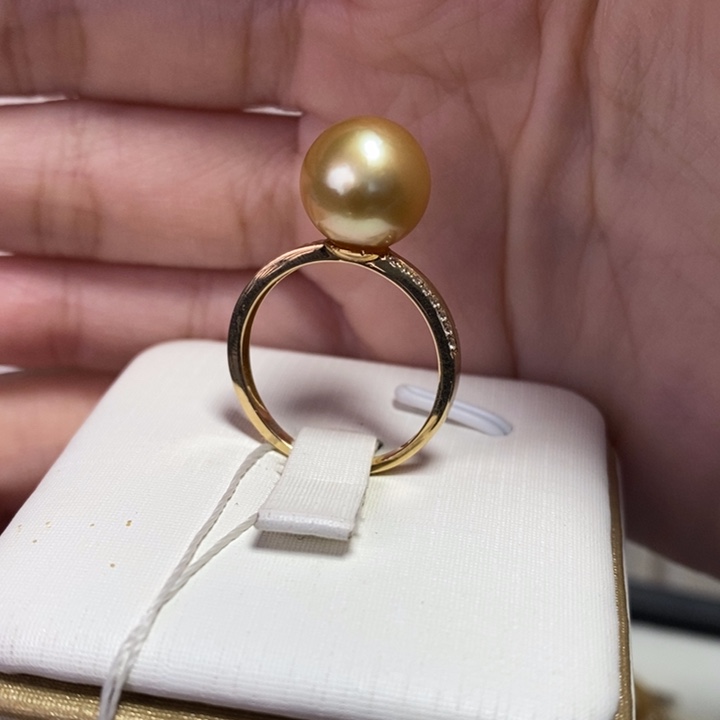 海水珍珠戒指18K金镶嵌