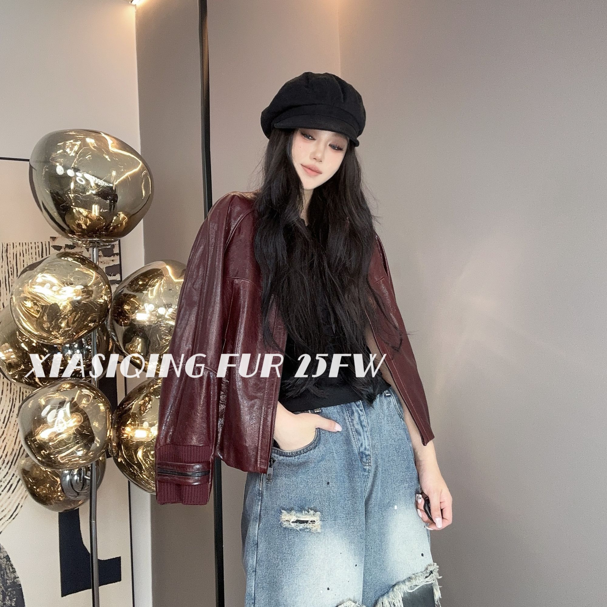 【晴晴推荐】XIASIQING｜25FW 85493 新款时尚休闲绵羊皮外套