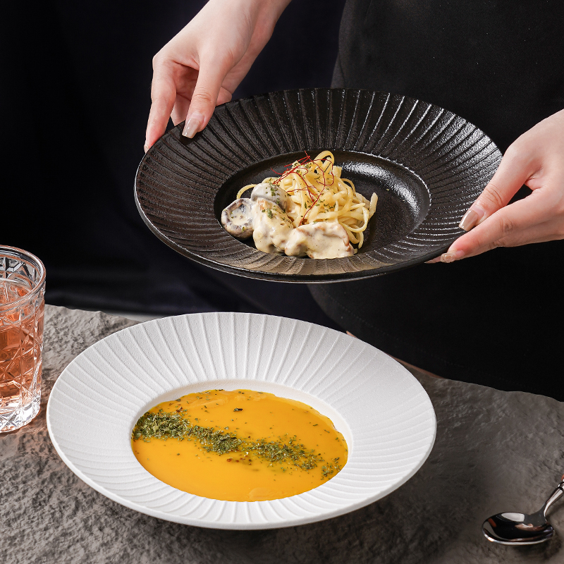 盘子菜家用创意网红汤盘陶瓷碗盘日式餐盘甜品盘深盘意面沙拉盘