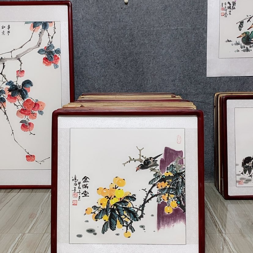 【闪购商品】国画书画作品带框65×65厘米