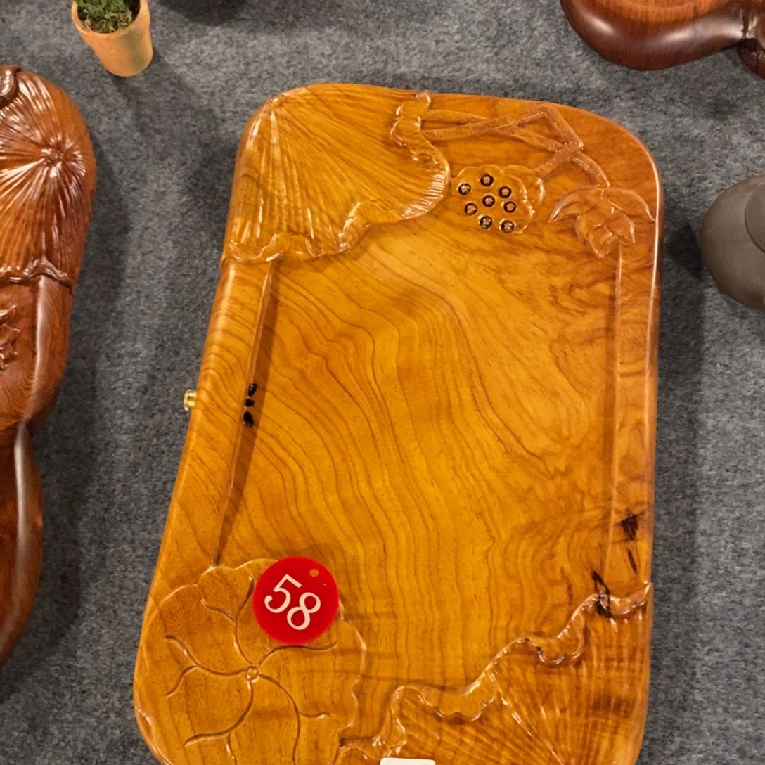 A****꧂老挝花梨木随形茶盘