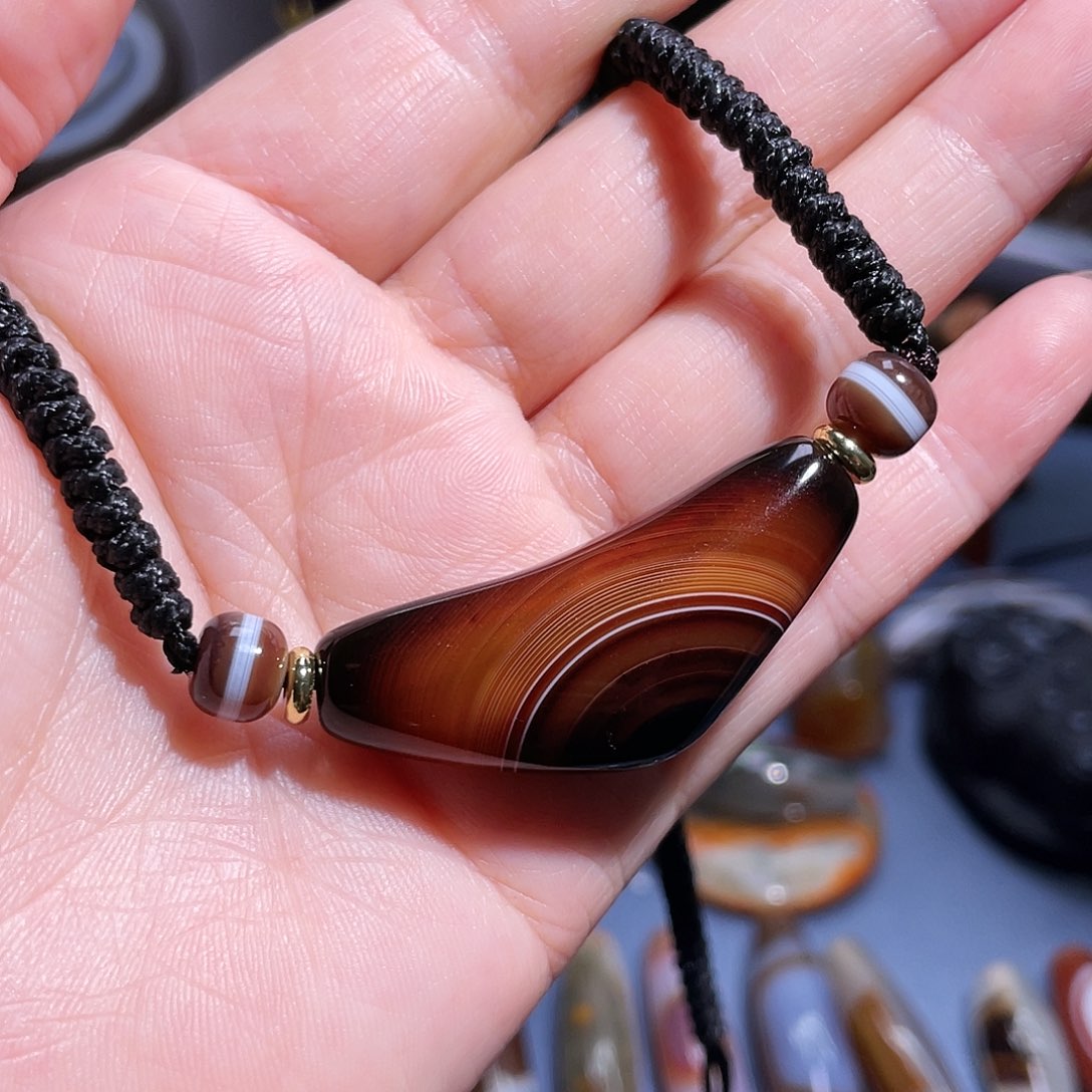 观***点吊坠玛瑙未镶嵌玛瑙珠