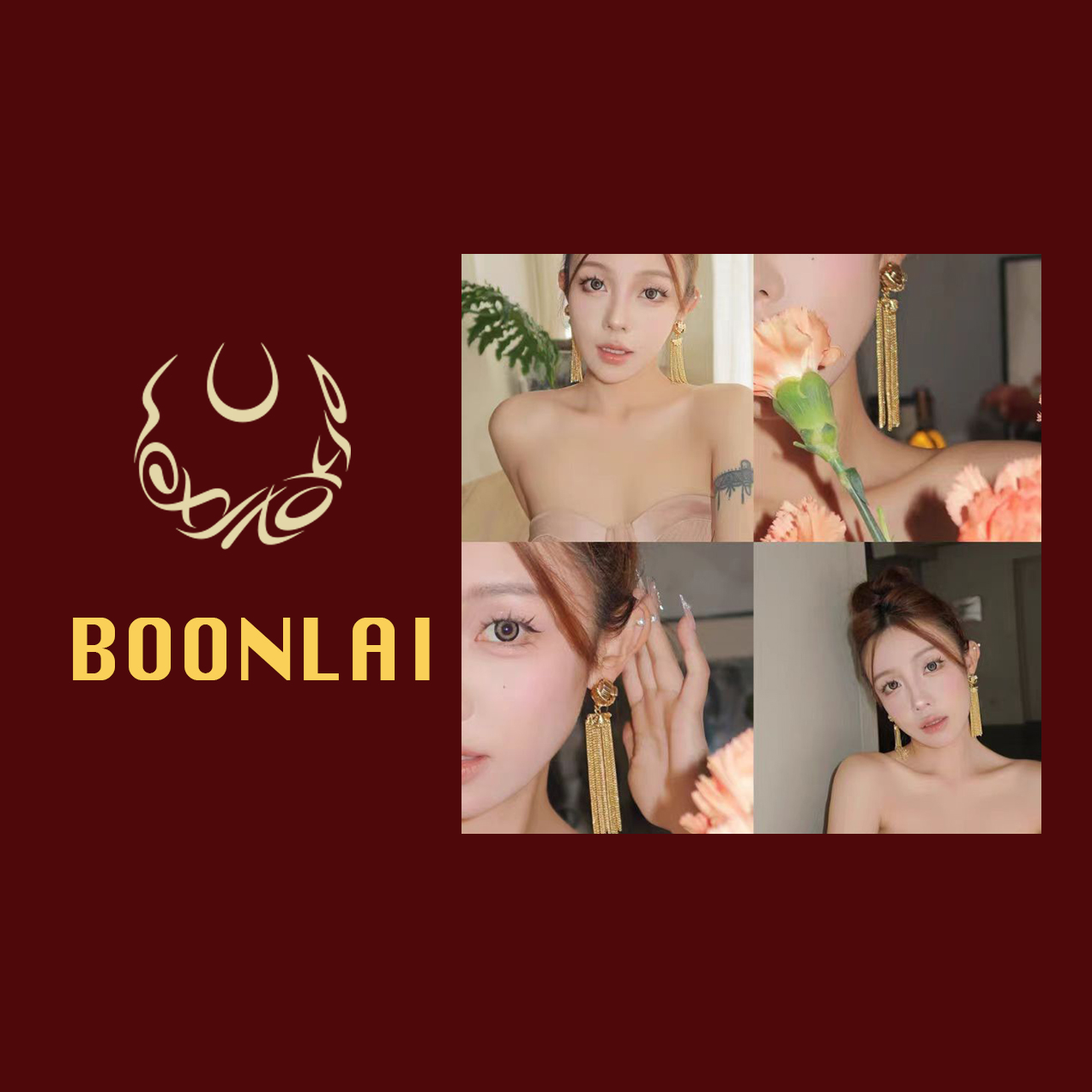 铜合金耳饰 Boonlai 金色流苏时尚气质百搭耳环017
