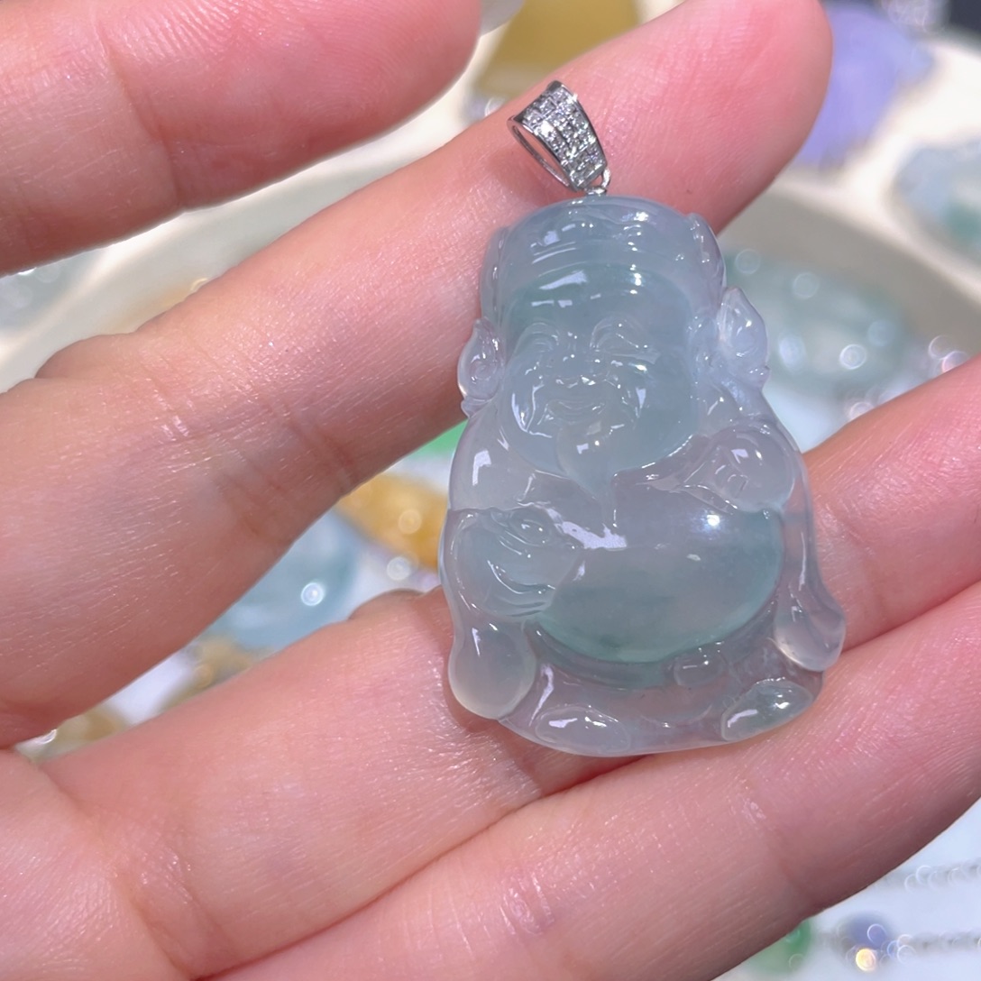颈饰18K金镶嵌翡翠翡翠