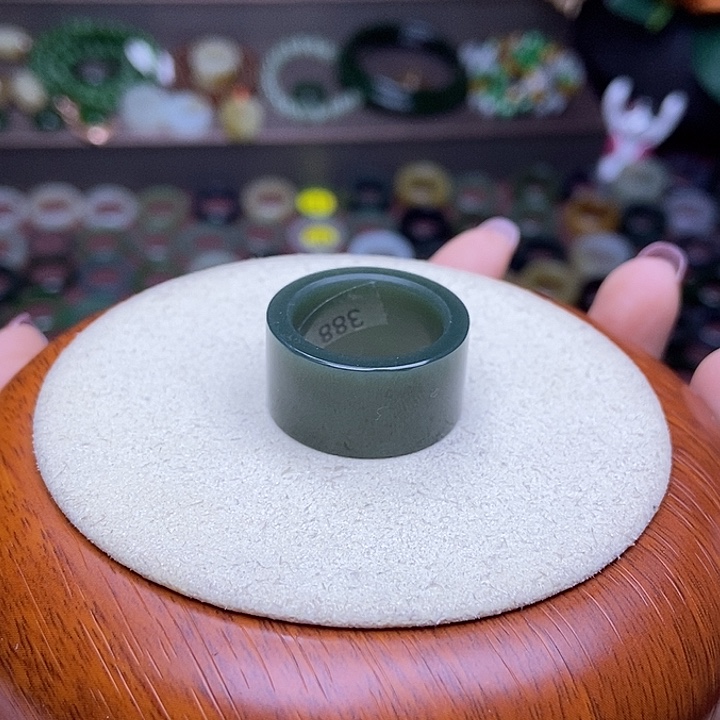 和田玉戒指未镶嵌17.9长青