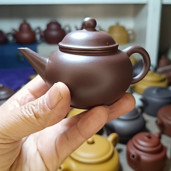 紫砂茶壶原矿底槽清水平150cc半手工