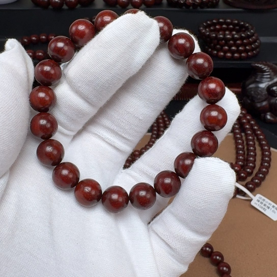 小叶紫檀手串/手链1.0cm无胶无蜡