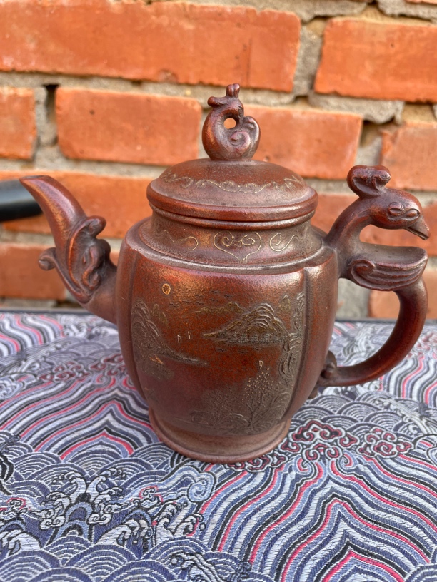 龙凤呈祥壶！全手工，容量450毫升独孔。