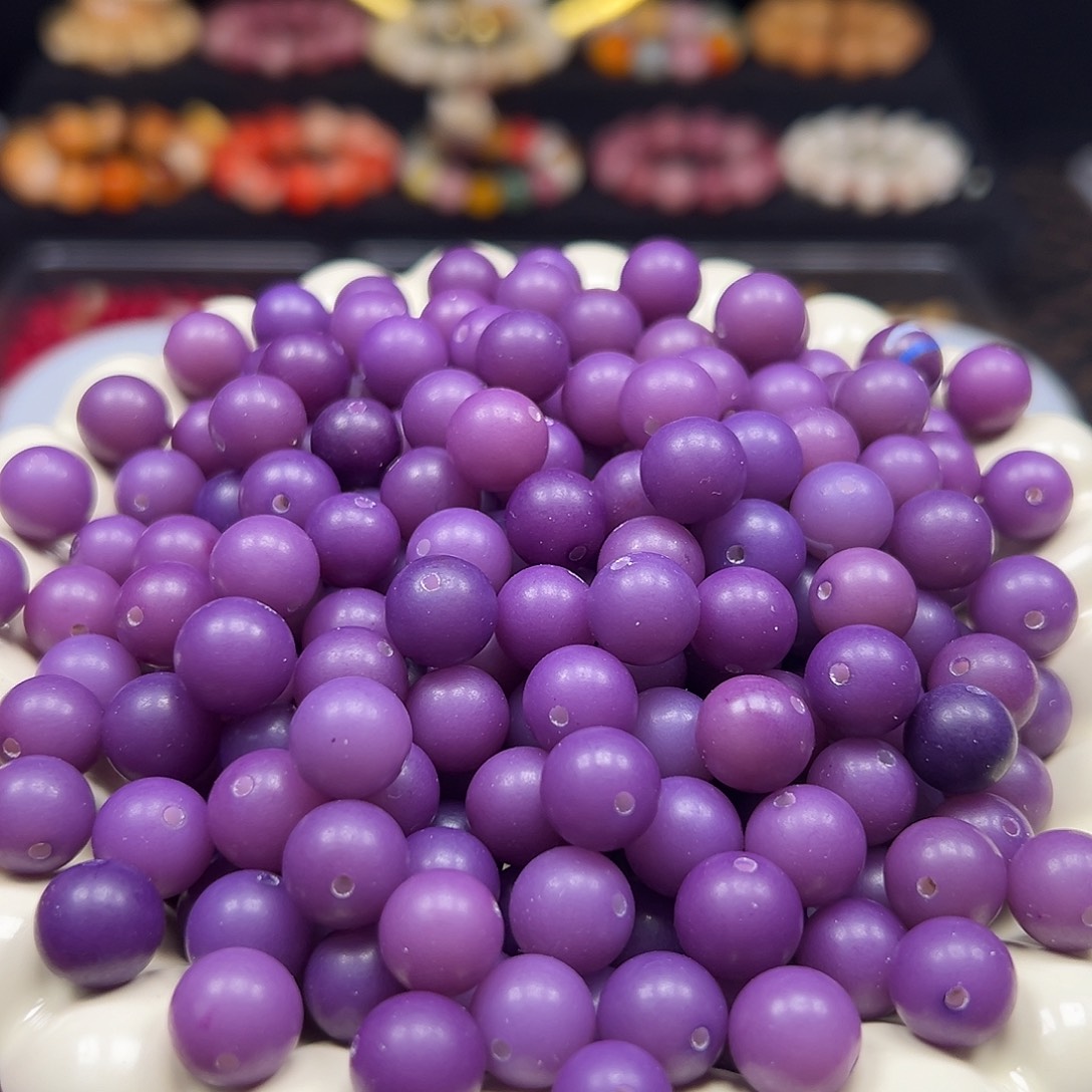 手串菩提根/象牙果微瑕卡11/12紫玉圆500颗