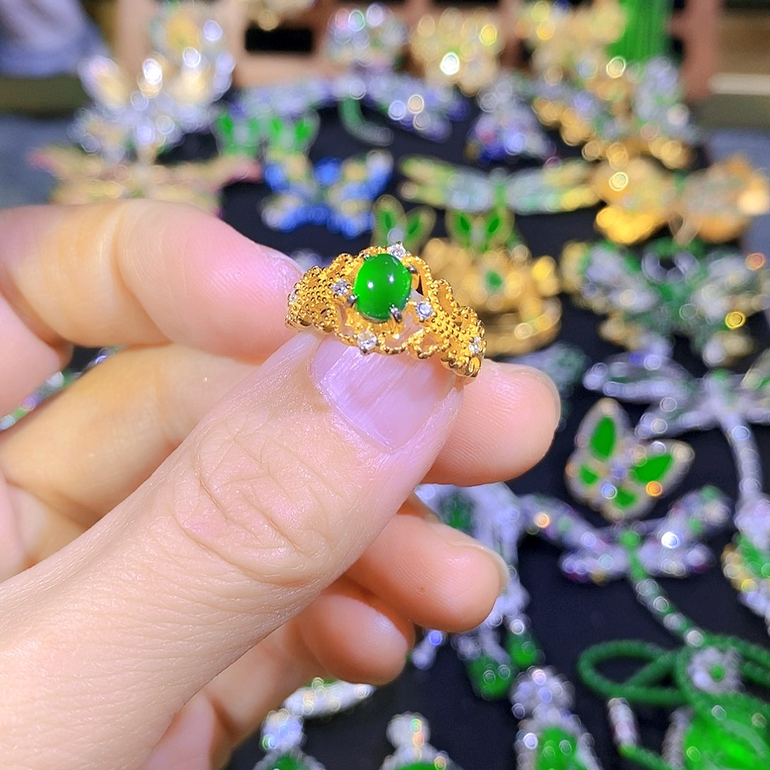 吊坠(不含链)银S925镶嵌翡翠