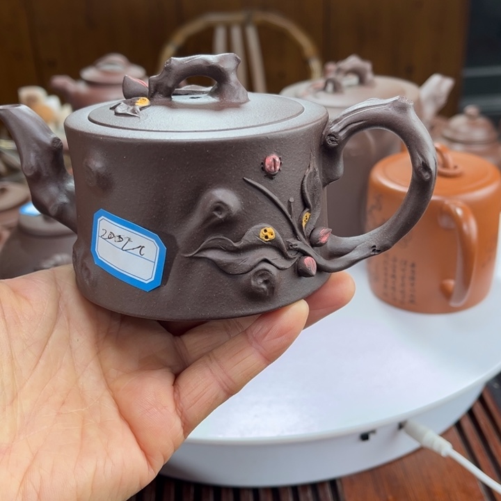 紫砂茶壶紫砂花茶