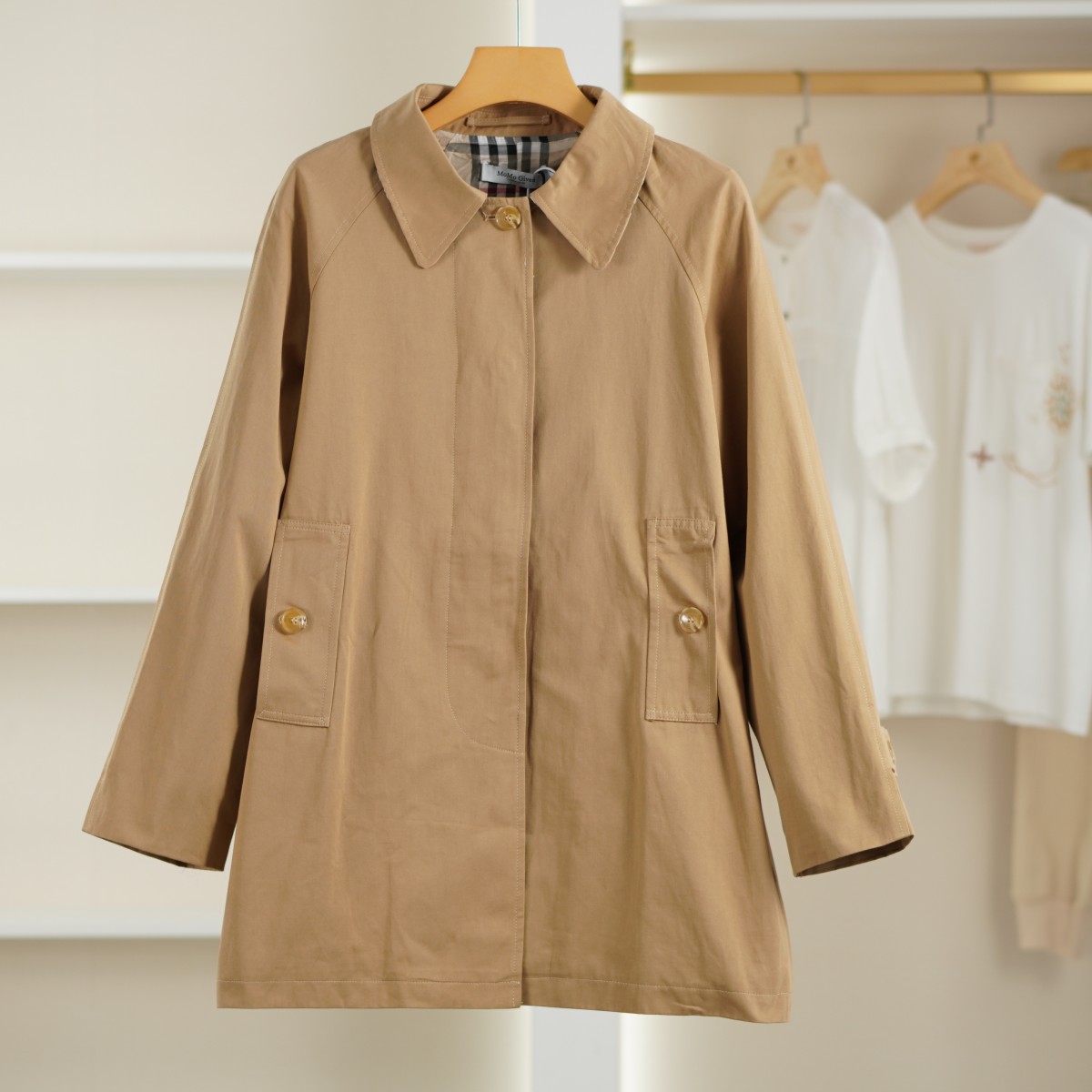 麦迪尚品【焕R】5033135春秋100%棉时尚大气风衣短外套（有色差）