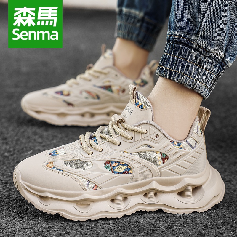 SENMA/森马国潮老爹鞋2025新款秋季自带艺术感印花厚底休闲运动鞋