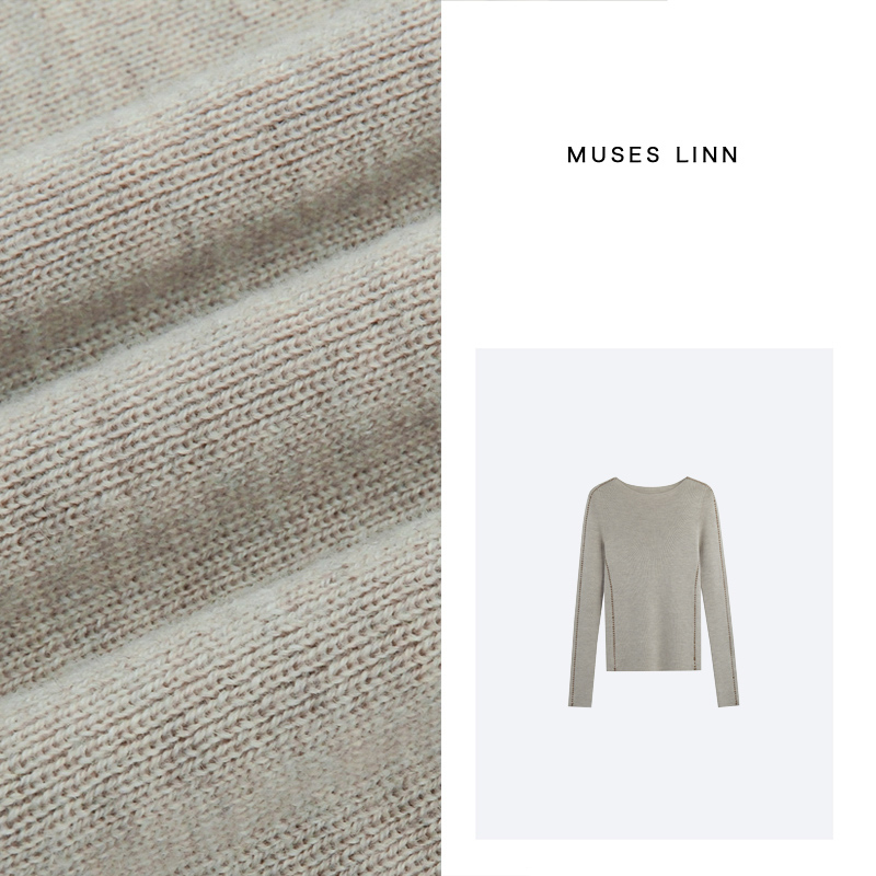 LINN【直角肩-一字肩】2025秋冬新款2倍加厚打底衫针织衫Q25MS573