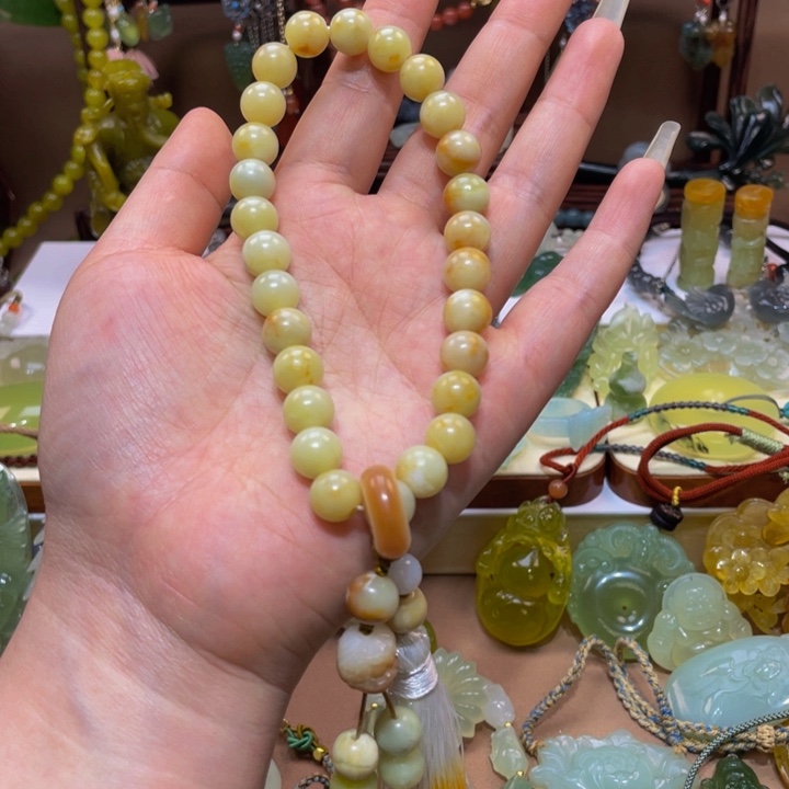 蛇纹石玉手链未镶嵌