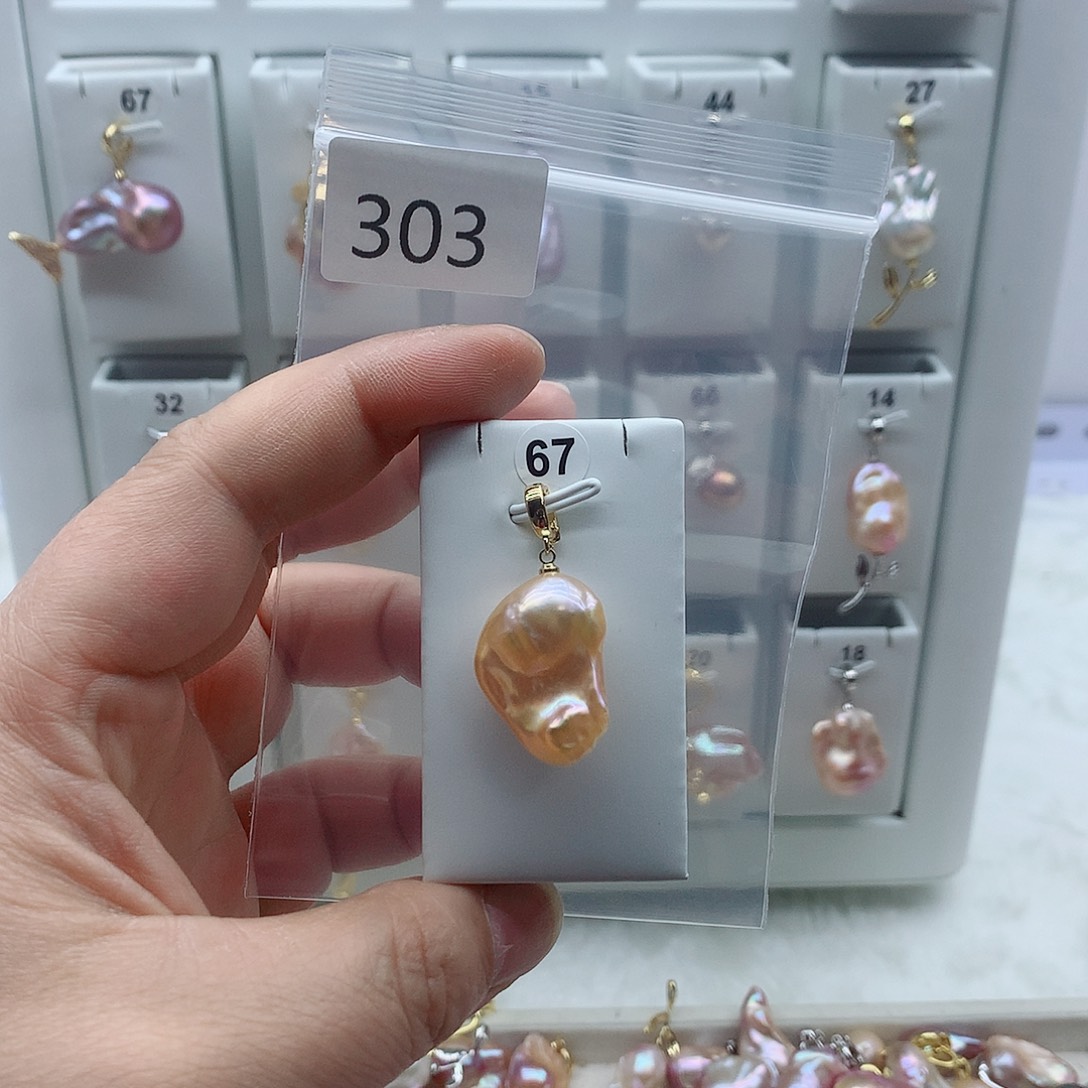 合金吊坠(不含链)淡水珍珠