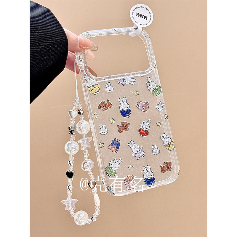 卡通星星米菲兔小狗插画手链条适用苹果17手机壳iPhone16/15/14新