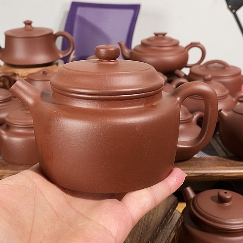 紫砂茶壶约350cc德钟原矿紫泥