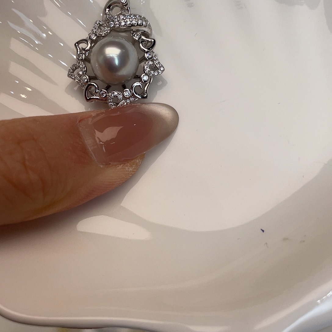 海水珍珠吊坠(不含链)银S925镶嵌