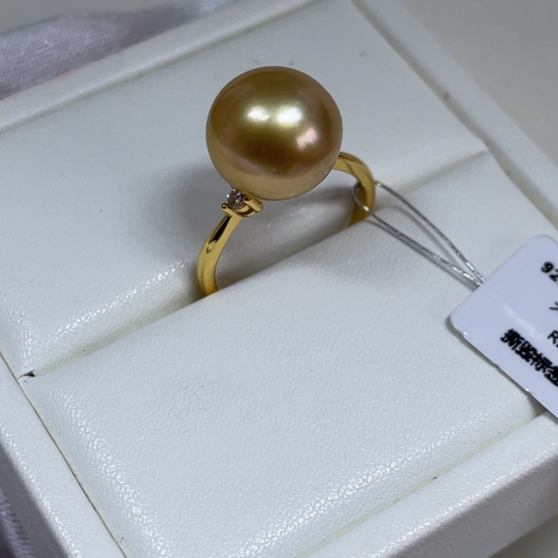 银S925镶嵌海水珍珠戒指12.2mm