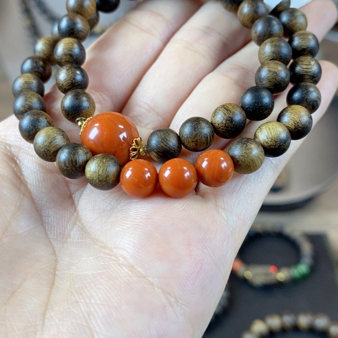 沉香手串富森卡7mm双圈