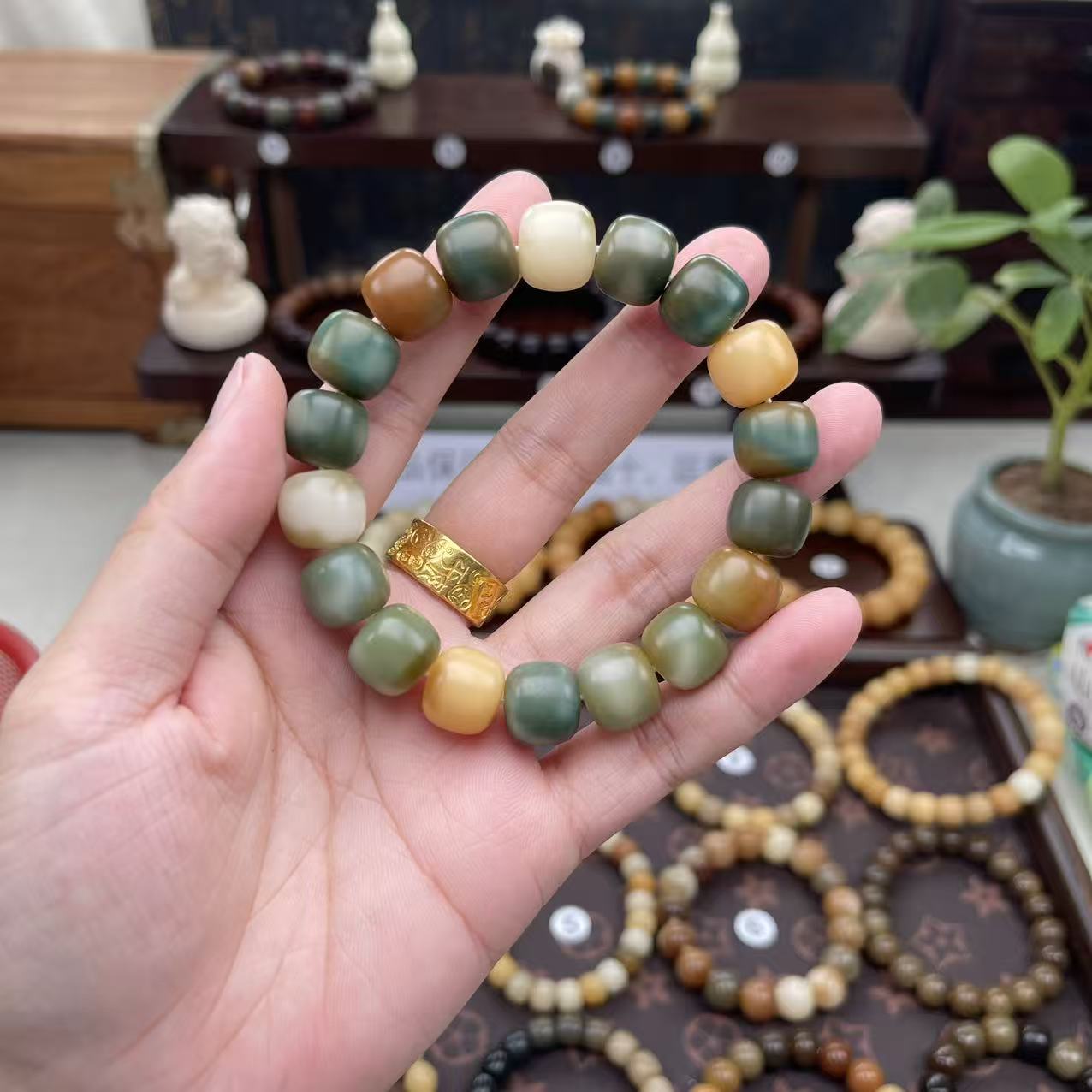 手工干磨小清新糖壳 卡13.2左右 油性好 好挂瓷 精工款 菩提手串